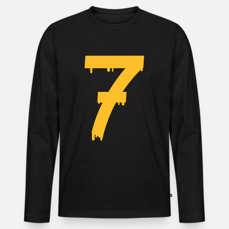lucky number seven - Männer Premium Bio Langarmshirt - undefined