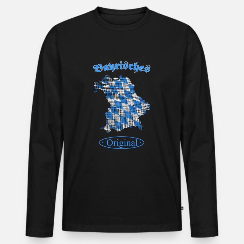 Bayern Bayrisches Original - Männer Premium Bio Langarmshirt - Schwarz