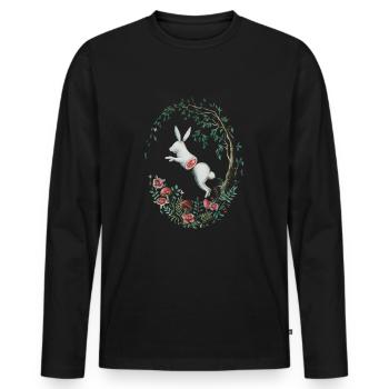 Jump Apart - Art for Animal Rights - Men's Premium Organic Long Sleeve Shirt - black - Front - Nico (187cm)