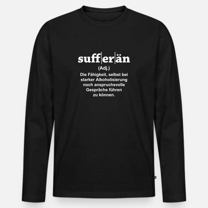 Sufferän - Männer Premium Bio Langarmshirt - Schwarz