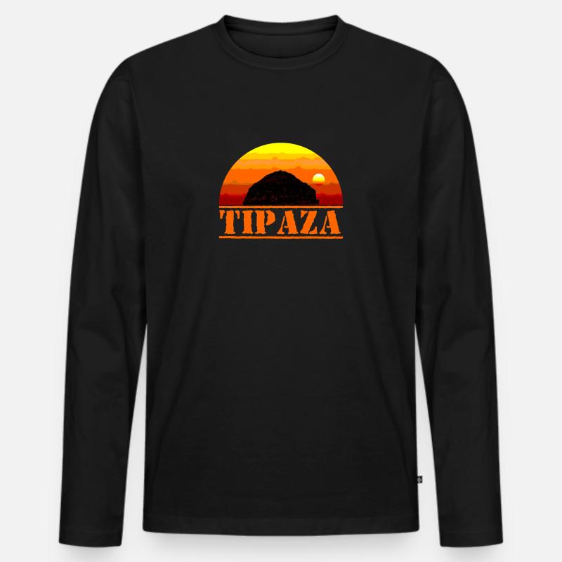 Tipaza - Männer Premium Bio Langarmshirt - Schwarz