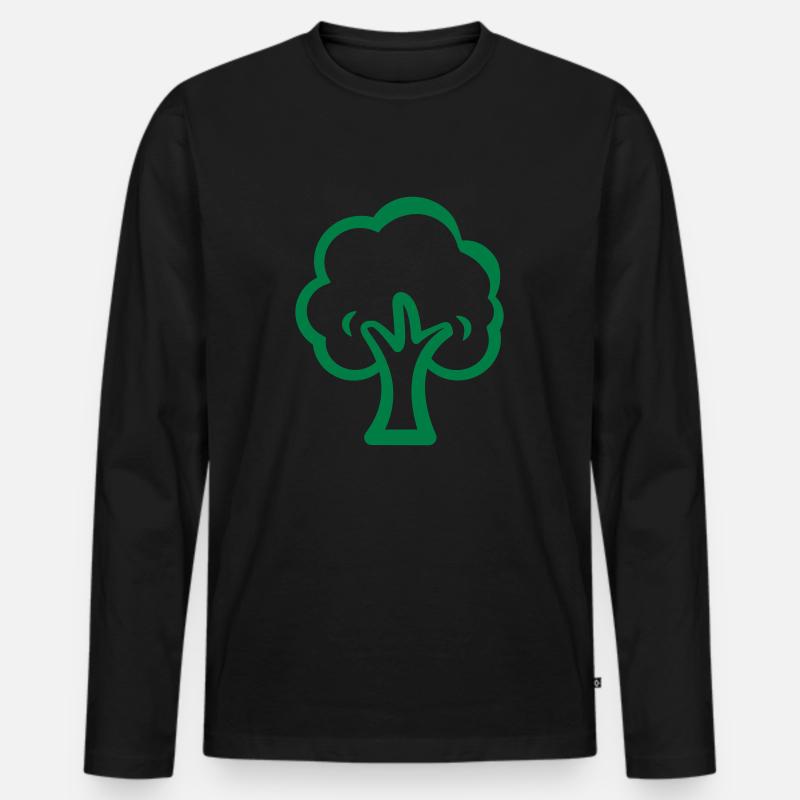 baum - Männer Premium Bio Langarmshirt - Schwarz