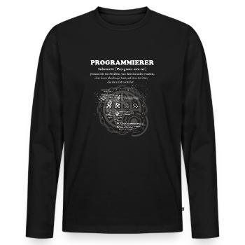 Programmierer Duden - Männer Premium Bio Langarmshirt - Schwarz - Vorne - Nico (187cm)