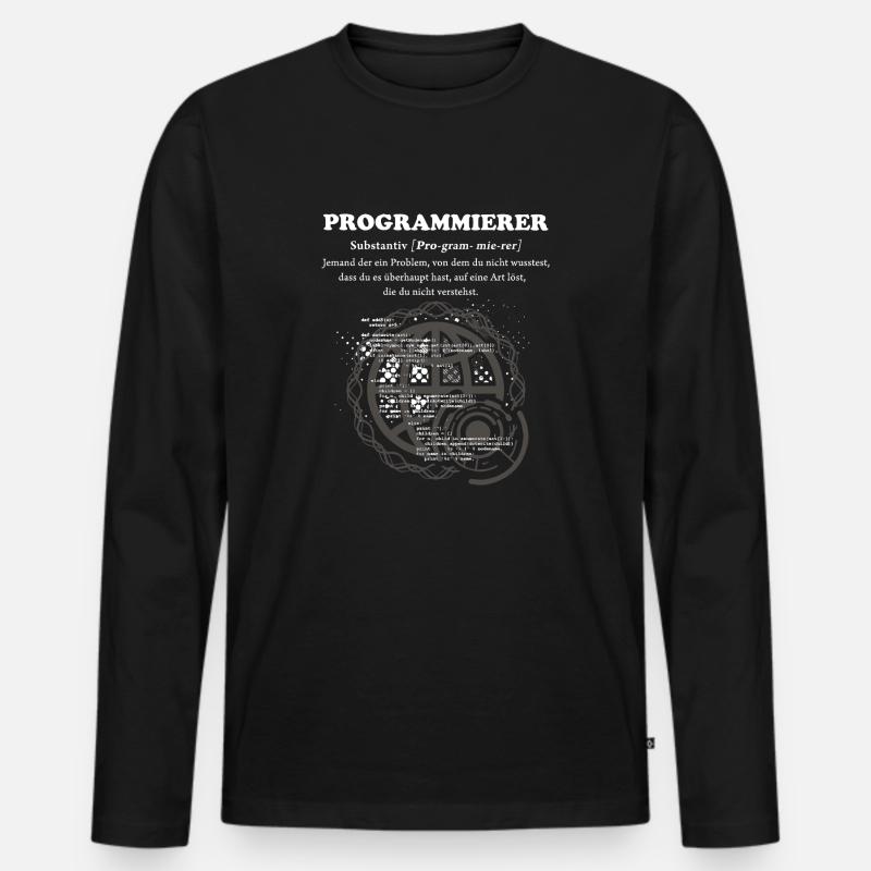 Programmierer Duden - Männer Premium Bio Langarmshirt - Schwarz