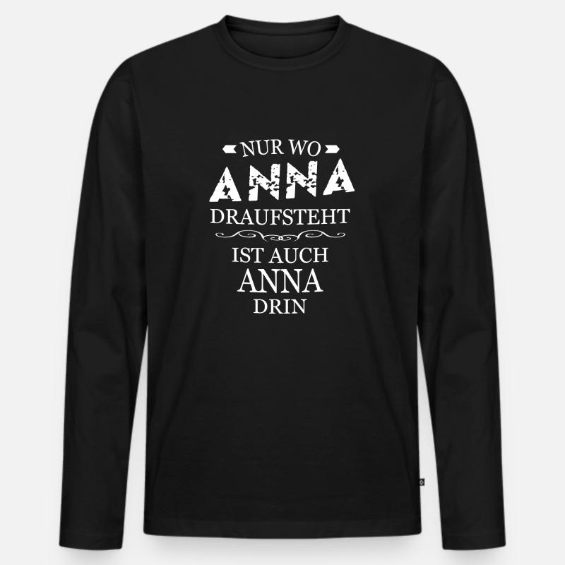 Anna - Männer Premium Bio Langarmshirt - Schwarz
