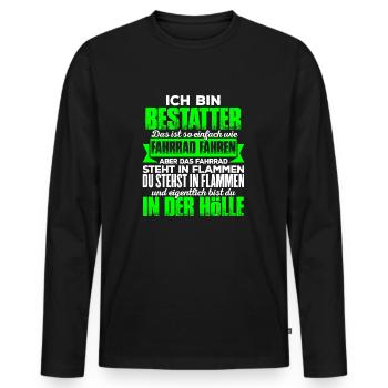 BESTATTER - Hölle - Männer Premium Bio Langarmshirt - Schwarz - Vorne - Nico (187cm)