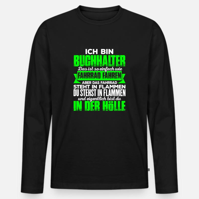 BUCHHALTER - Hölle - Männer Premium Bio Langarmshirt - Schwarz