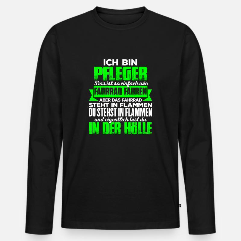 PFLEGER - Hölle - Männer Premium Bio Langarmshirt - Schwarz