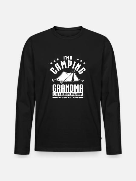 Camping Grandma - Männer Premium Bio Langarmshirt - Schwarz