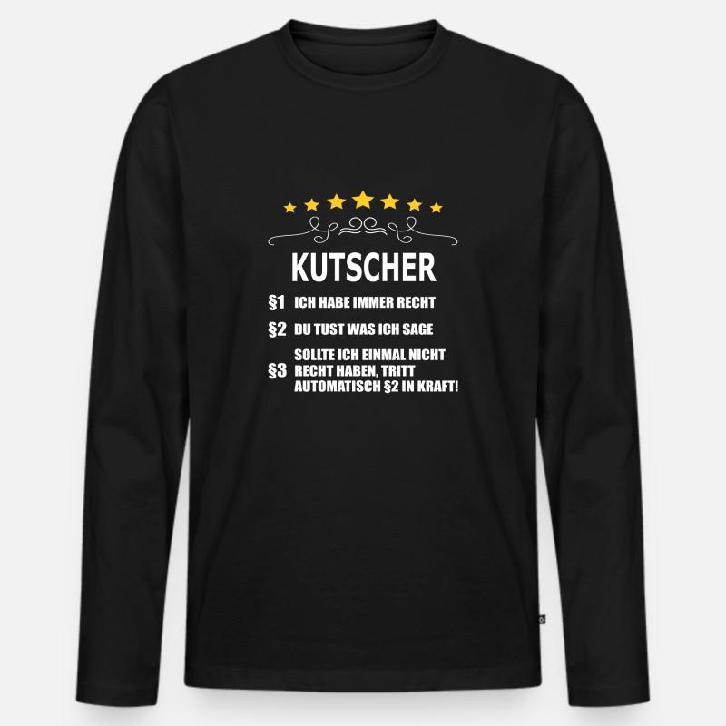 KUTSCHER - Männer Premium Bio Langarmshirt - Schwarz