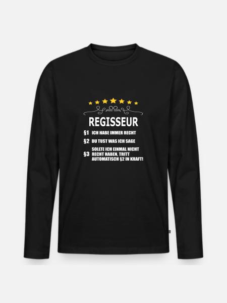 REGISSEUR - Männer Premium Bio Langarmshirt - Schwarz