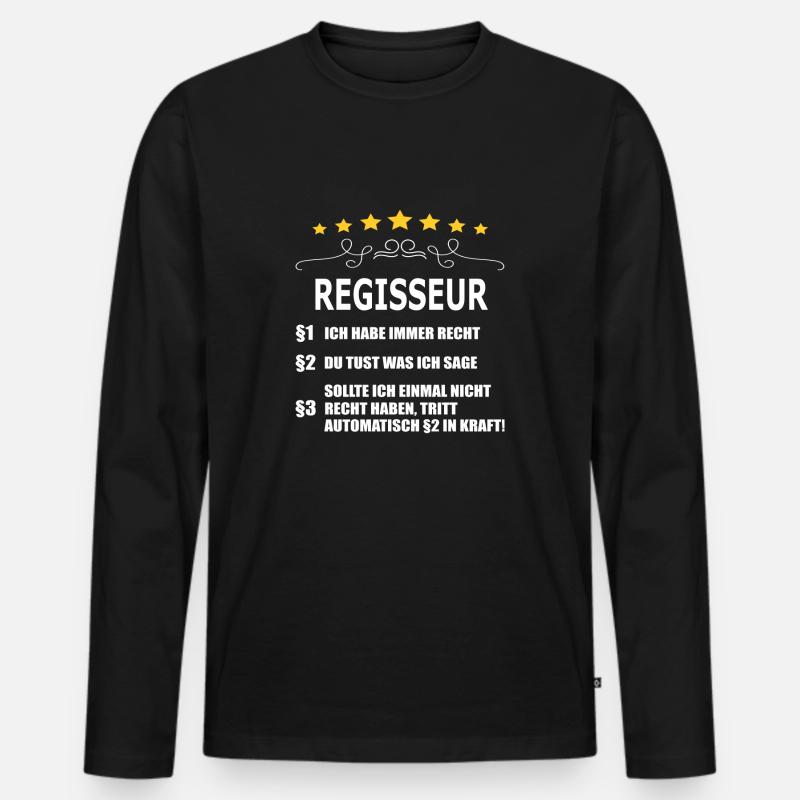 REGISSEUR - Männer Premium Bio Langarmshirt - Schwarz