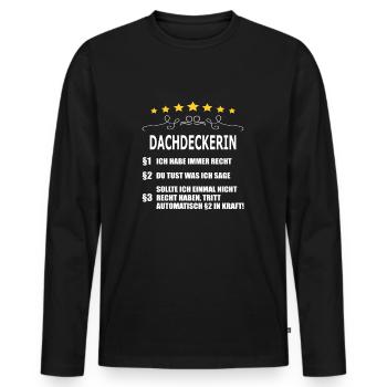 DACHDECKERIN - Männer Premium Bio Langarmshirt - Schwarz - Vorne - Nico (187cm)