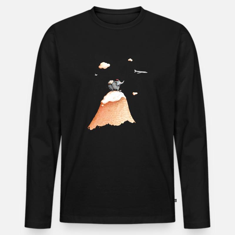 Fernweh - Männer Premium Bio Langarmshirt - Schwarz