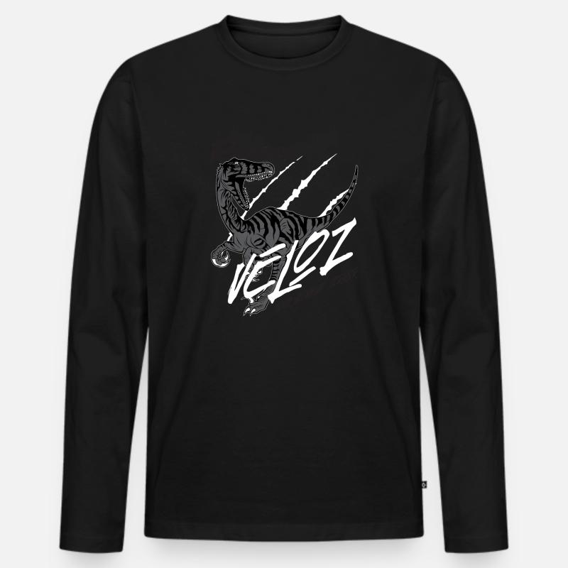 Cool Saurus - Männer Premium Bio Langarmshirt - Schwarz