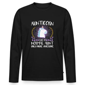 Aunticorn aunt Unicorn family fun Unicorn - Men's Premium Organic Long Sleeve Shirt - black - Front - Nico (187cm)