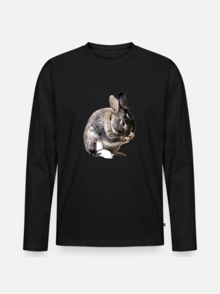 rabbit - Men's Premium Organic Long Sleeve Shirt - black