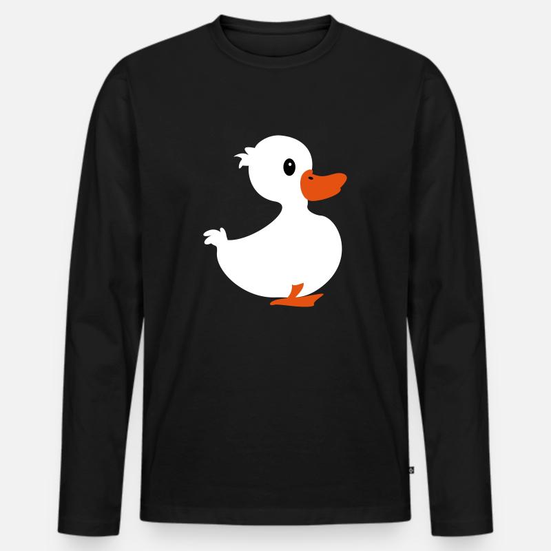 Kleines Entchen / Little Ducky (3c) - Männer Premium Bio Langarmshirt - Schwarz