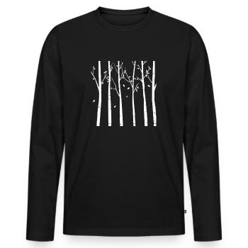 Bäume - Männer Premium Bio Langarmshirt - Schwarz - Vorne - Nico (187cm)