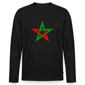 Marokkanischer Stern - Männer Premium Bio Langarmshirt - Schwarz - Vorne - Nico (187cm)