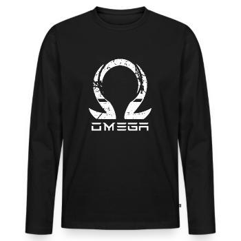 oméga 1 - T-shirt manches longues Premium bio Homme - noir - Devant - Nico (187cm)