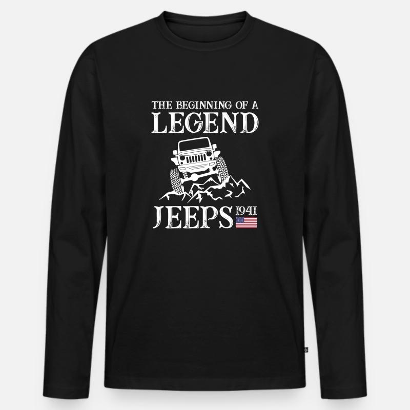 Jeeps Legend - Männer Premium Bio Langarmshirt - Schwarz