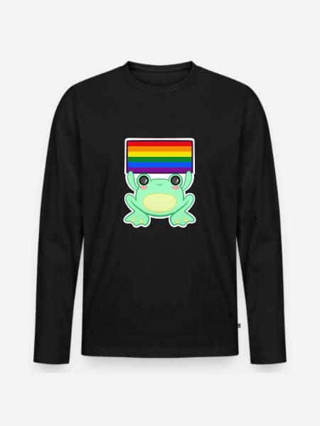 Froggy Pride - Men's Premium Organic Long Sleeve Shirt - black