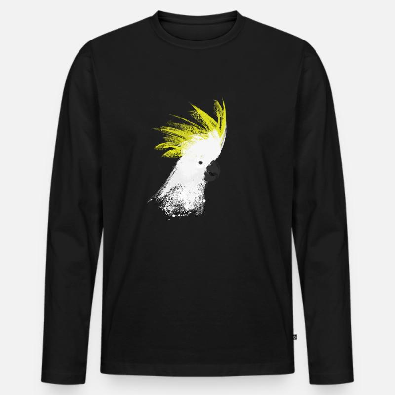 Kakadu - Männer Premium Bio Langarmshirt - Schwarz