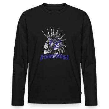 Skull Punk Spikes Inscription Red Punk Anarchy Ni - Men's Premium Organic Long Sleeve Shirt - black - Front - Nico (187cm)