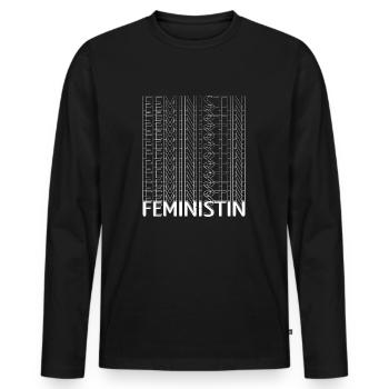 smeilie mädchen spaß frauenpower emanzipation - Männer Premium Bio Langarmshirt - Schwarz - Vorne - Nico (187cm)