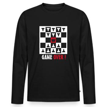 game over - Men's Premium Organic Long Sleeve Shirt - black - Front - Nico (187cm)