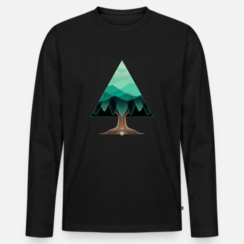 The triangular tree - Men's Premium Organic Long Sleeve Shirt - black
