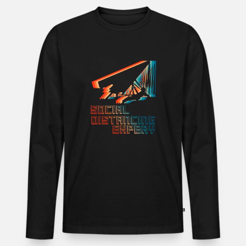 Social distancing Expert Hang Gliding - Männer Premium Bio Langarmshirt - Schwarz