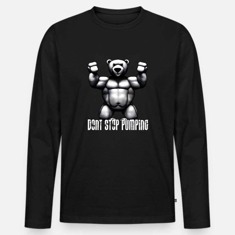 Don´t stop pumping - Männer Premium Bio Langarmshirt - Schwarz