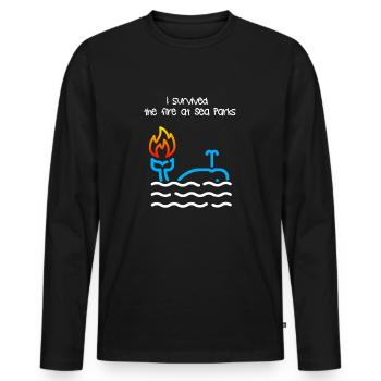 I survived a fire at Sea Parks - Men's Premium Organic Long Sleeve Shirt - black - Front - Nico (187cm)
