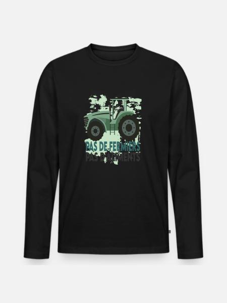 Pas de fermiers Pas d'aliments - T-shirt manches longues Premium bio Homme - noir