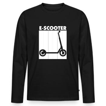 E-Scooter Scooter - Men's Premium Organic Long Sleeve Shirt - black - Front - Nico (187cm)