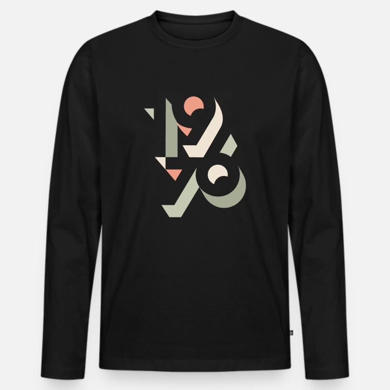 1976 Retro Design - Männer Premium Bio Langarmshirt - Schwarz