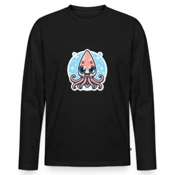 Squid Lover - Men's Premium Organic Long Sleeve Shirt - black - Front - Nico (187cm)