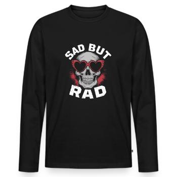 Cooler Goth-Look mit Tiefgang - Männer Premium Bio Langarmshirt - Schwarz - Vorne - Nico (187cm)