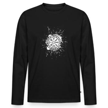 Vegvisir Viking Compass Futhark - T-shirt manches longues Premium bio Homme - noir - Devant - Nico (187cm)
