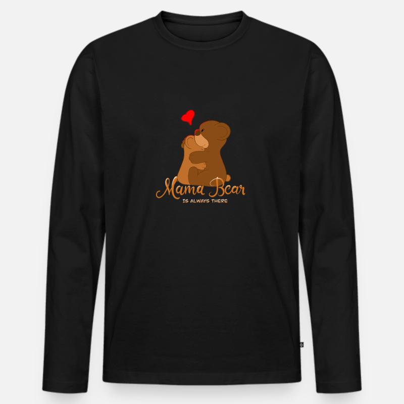 Mama Bear is Always there - Männer Premium Bio Langarmshirt - Schwarz