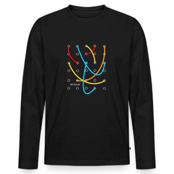 synthesizer modular - Men's Premium Organic Long Sleeve Shirt - black - Front - Nico (187cm)