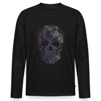 skull purple gothic aesthetic wave low poly - Men's Premium Organic Long Sleeve Shirt - black - Front - Nico (187cm)