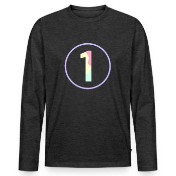 Pastel "One" 1- ApriNoeScor - Men's Premium Organic Long Sleeve Shirt - heather anthracite - Front - Nico (187cm)