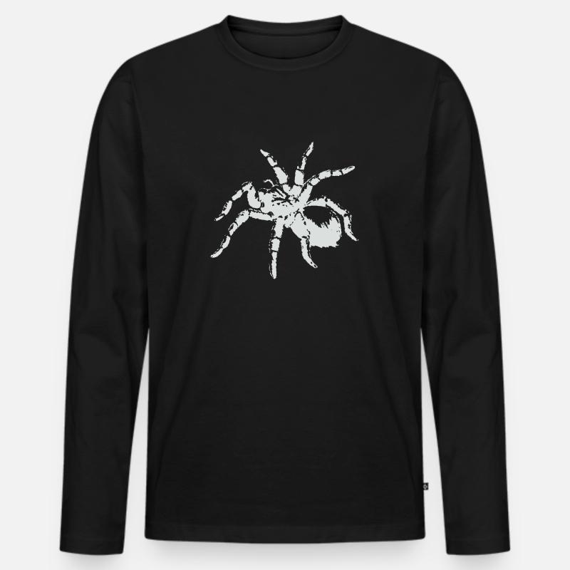 Vogelspinne Spinne weiss - Männer Premium Bio Langarmshirt - Schwarz