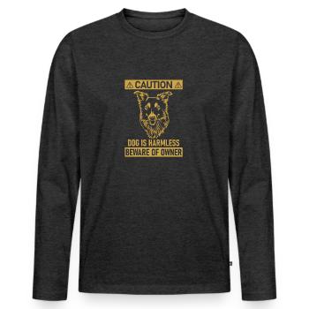 Border Collie - Men's Premium Organic Long Sleeve Shirt - heather anthracite - Front - Nico (187cm)
