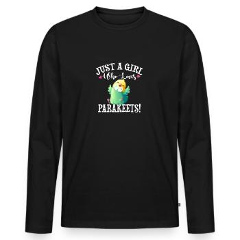 Perruche - T-shirt manches longues Premium bio Homme - noir - Devant - Nico (187cm)