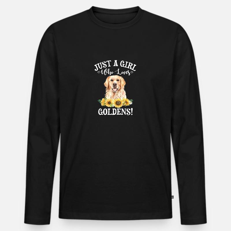Golden Retriever - Männer Premium Bio Langarmshirt - Schwarz