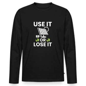 UTILISEZ-LE OU PERDEZ-LE - T-shirt manches longues Premium bio Homme - noir - Devant - Nico (187cm)
